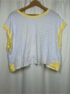 As Revival New Top Striped Yellow White Blue Size XS NWT